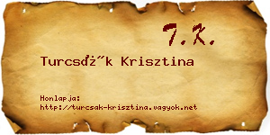 Turcsák Krisztina névjegykártya