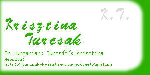 krisztina turcsak business card